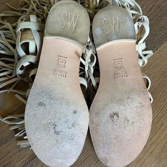 Stuart Weitzman Fringe Benefit Gladiator Sandal in Cipra - Picture 11 of 15